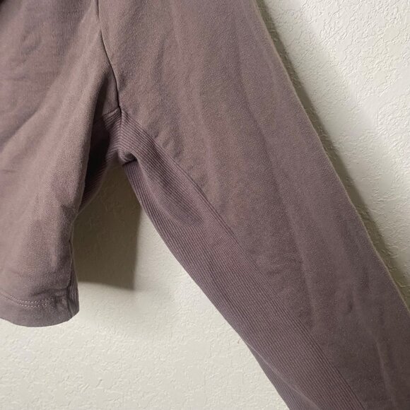 Gymshark Legacy Cropped Hoodie Top Womens Size S Brown Fitness Athleisure Pullo - Picture 5 of 8